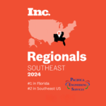 We are thrilled and incredibly proud to announce a monumental achievement for our team and our esteemed clients. 🚀Pacifica Engineering Services, LLC has been honored by Inc. Regionals as the #1 Fastest Growing Engineering Firm in Florida and #2 in the Southeast United States over a two-year period!